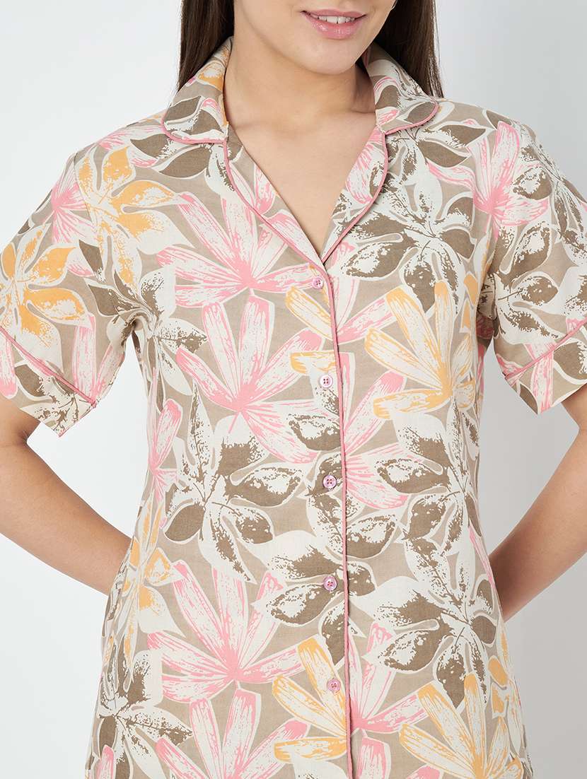 women floral printed nightwear pyjama set - 21697951 -  Standard Image - 5