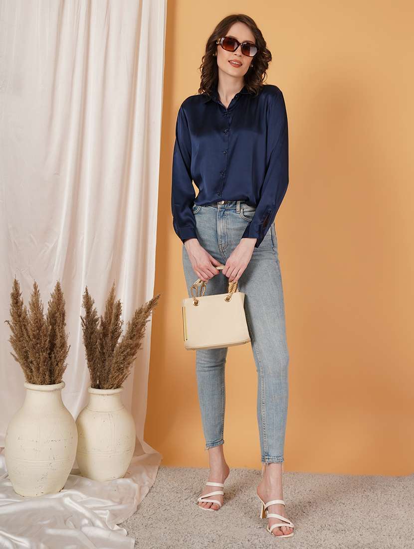 women solid collared regular shirt - 21697961 - Standard Image - 3