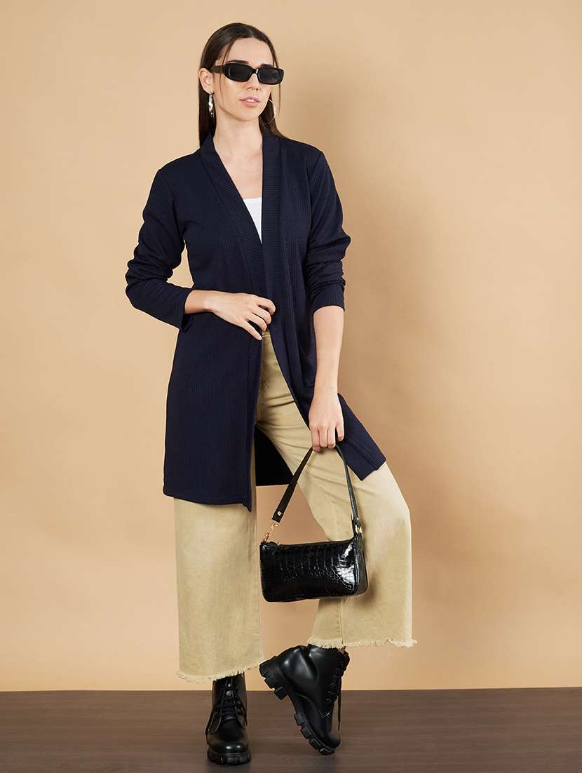 women solid long sleeve shrug - 21697967 -  Standard Image - 3