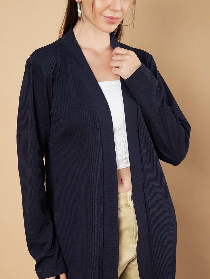 women solid long sleeve shrug - 21697967 -  Standard Image - 5