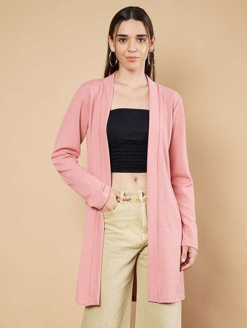 women solid long sleeve shrug - 21697968 - Standard Image - 0