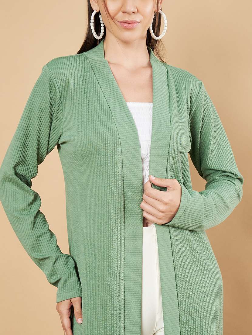 women solid long sleeve shrug - 21697969 -  Standard Image - 5