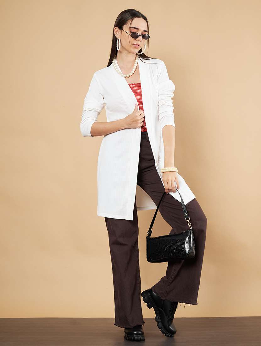 women solid long sleeve shrug - 21697970 - Standard Image - 3