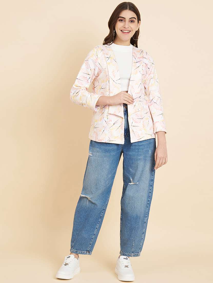 women printed open front regular jacket - 21697974 -  Standard Image - 3