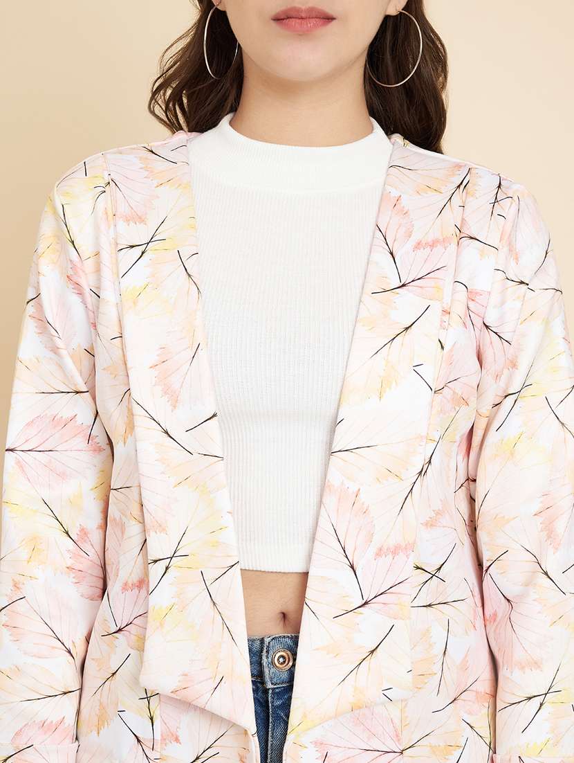 women printed open front regular jacket - 21697974 -  Standard Image - 5