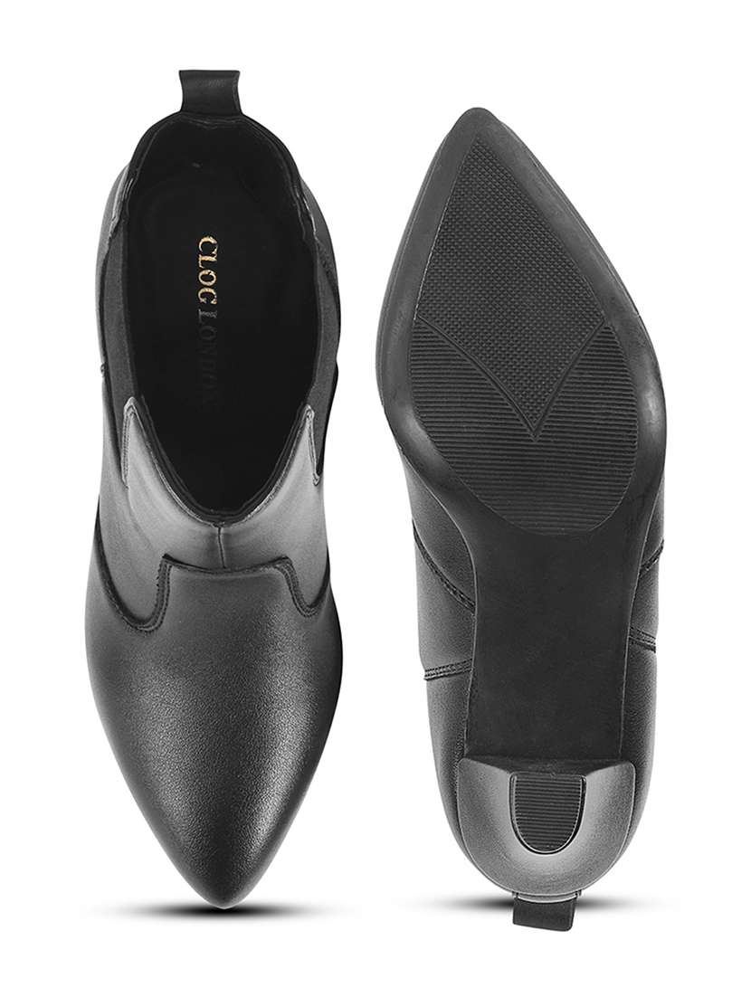 women black solid ankle boots - 21698006 -  Standard Image - 5