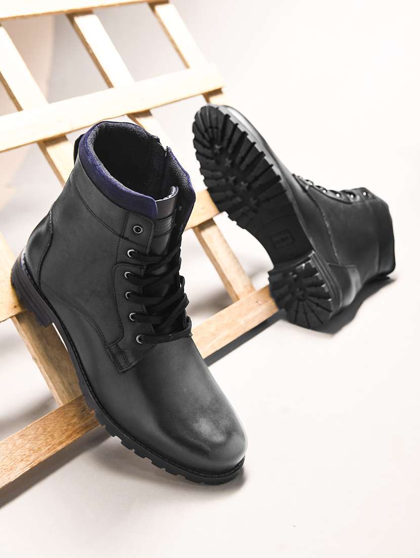 men black lace up boots - 21698008 -  Zoom Image - 0