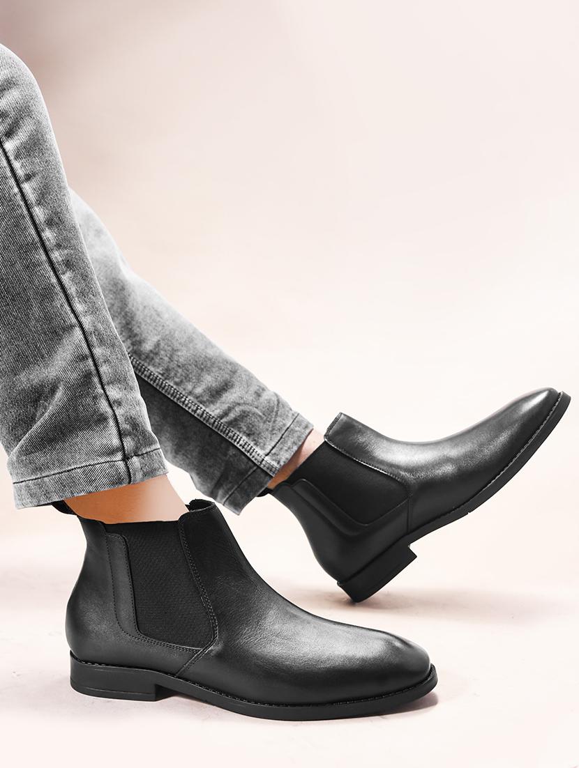 men black slip on boots - 21698012 - Standard Image - 5