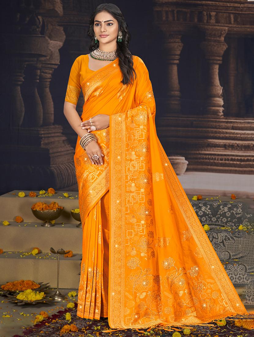 women self design banarasi saree with blouse - 21698224 - Zoom Image - 0
