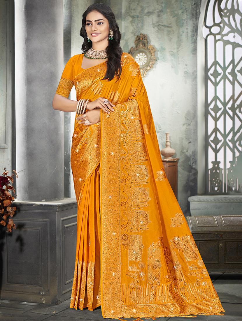 women self design banarasi saree with blouse - 21698225 - Zoom Image - 0