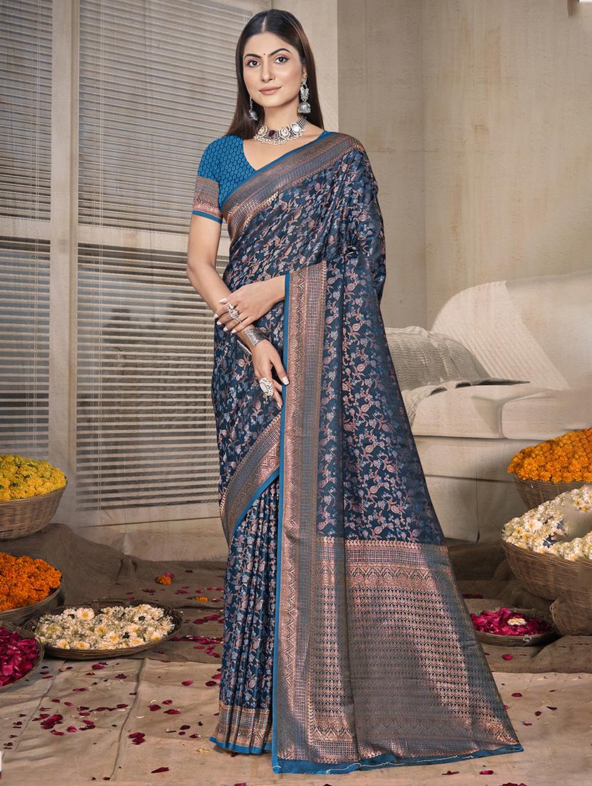 women self design banarasi saree with blouse - 21698235 -  Zoom Image - 0