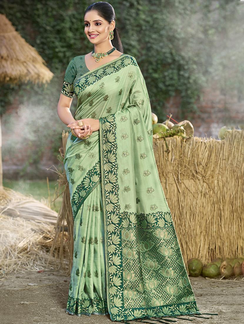 women self design banarasi saree with blouse - 21698246 - Zoom Image - 0