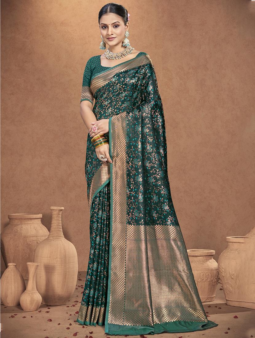 women self design banarasi saree with blouse - 21698266 - Zoom Image - 0