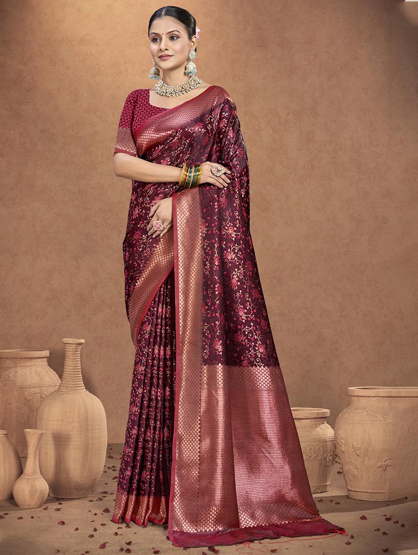 women self design banarasi saree with blouse - 21698268 - Zoom Image - 0