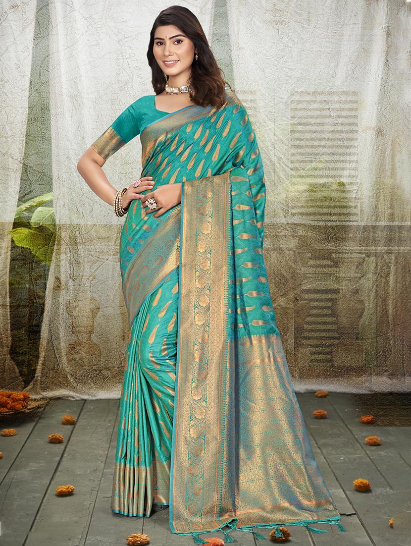 women self design banarasi saree with blouse - 21698276 - Zoom Image - 0