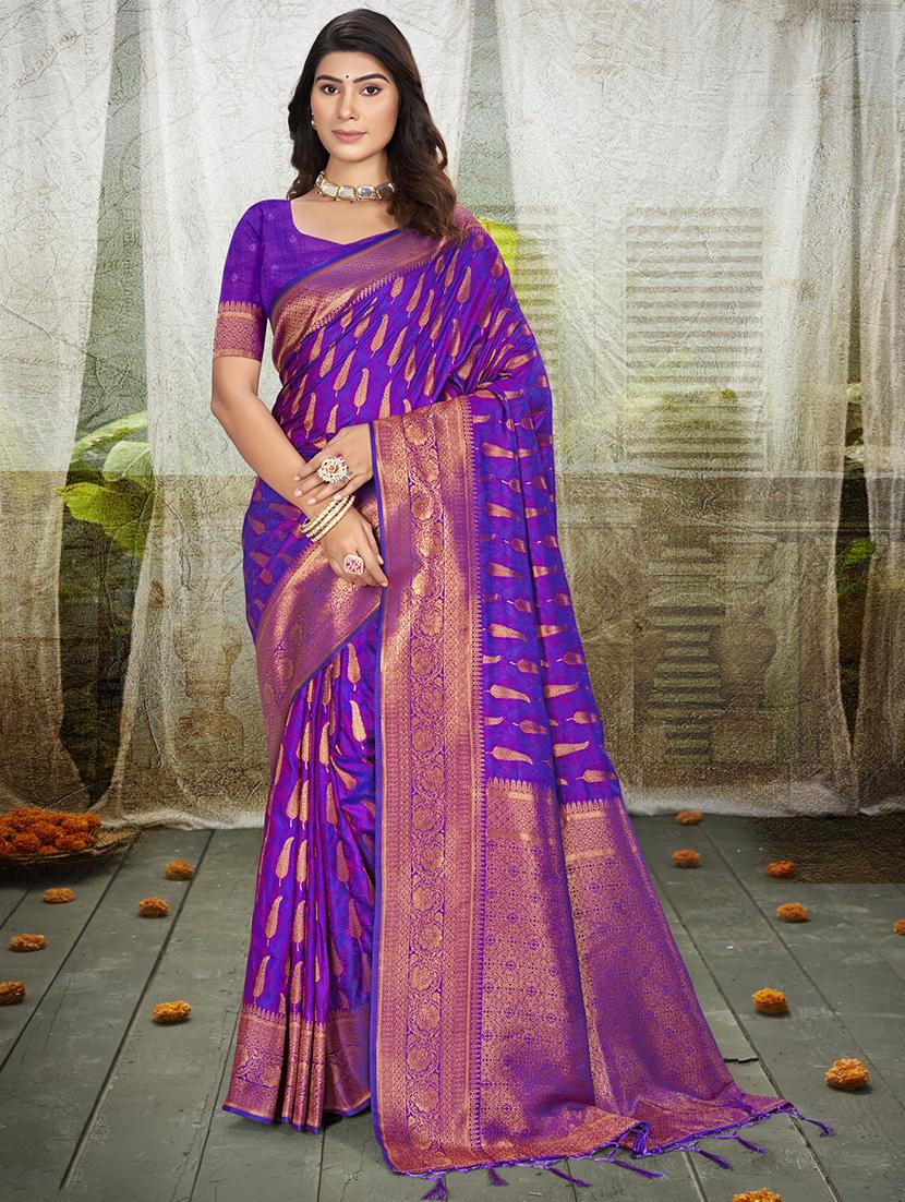women self design banarasi saree with blouse - 21698279 - Zoom Image - 0