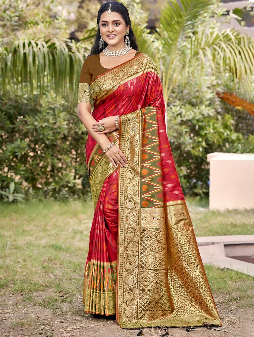 women self design banarasi saree with blouse - 21698316 - Zoom Image - 0