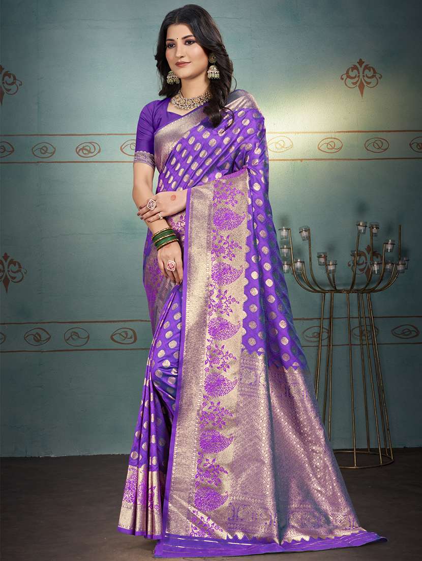 women self design banarasi saree with blouse - 21698372 - Zoom Image - 0