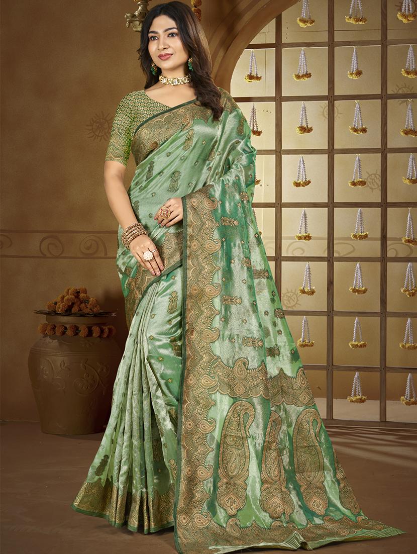 women self design banarasi saree with blouse - 21698383 - Zoom Image - 0