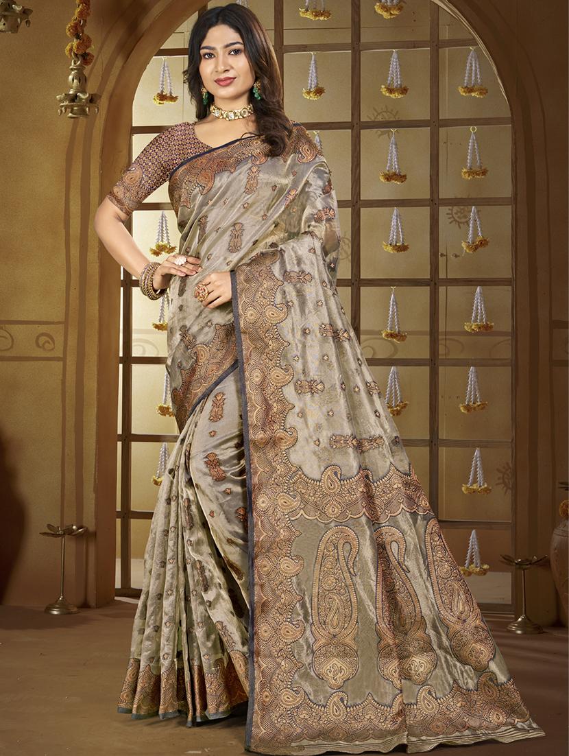 women self design banarasi saree with blouse - 21698384 -  Zoom Image - 0