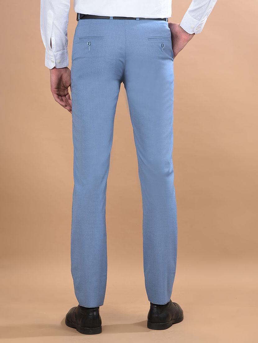 men solid flat front formal trouser - 21698443 - Standard Image - 3