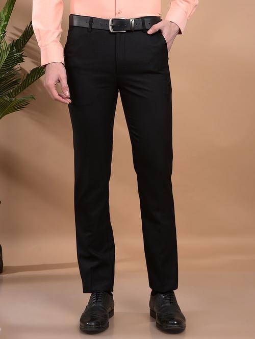 men solid flat front formal trouser - 21698445 - Standard Image - 0