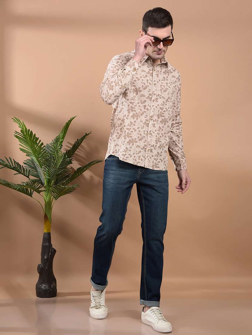 men printed long sleeve casual shirt - 21698450 -  Standard Image - 5