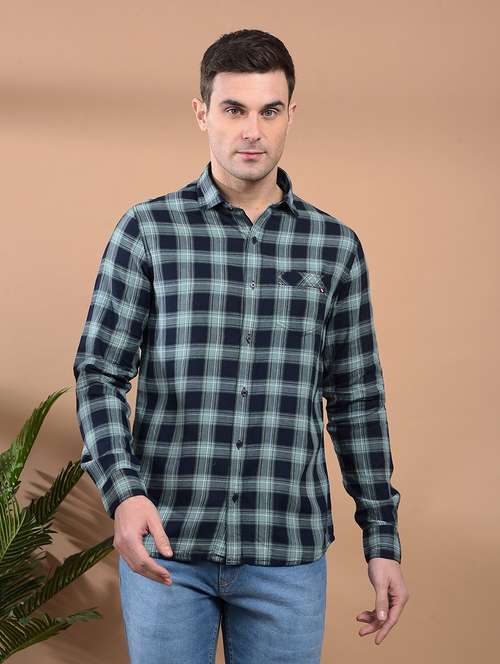men checkered long sleeve casual shirt - 21698452 - Standard Image - 0