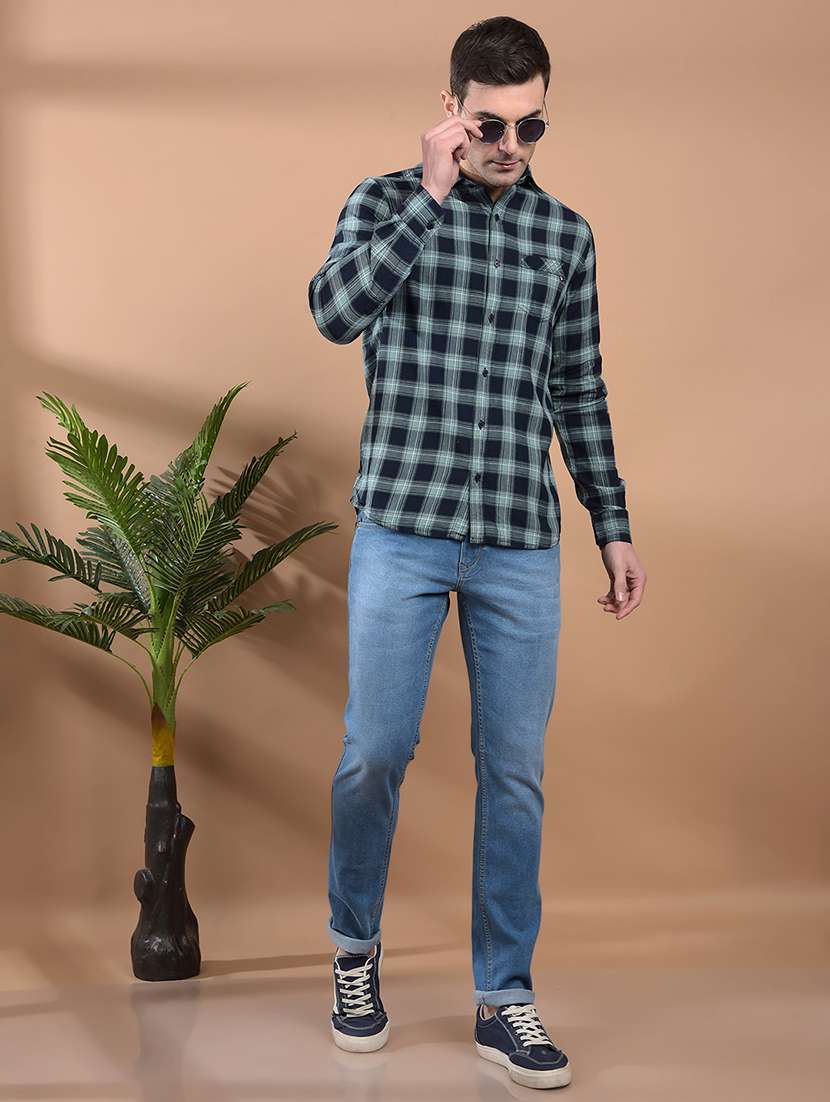 men checkered long sleeve casual shirt - 21698452 - Standard Image - 5