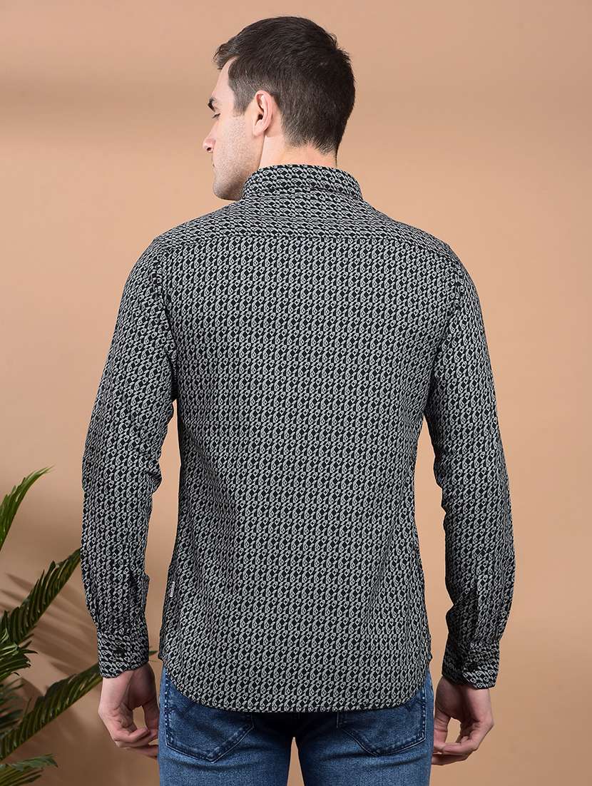 men printed long sleeve casual shirt - 21698461 -  Standard Image - 3