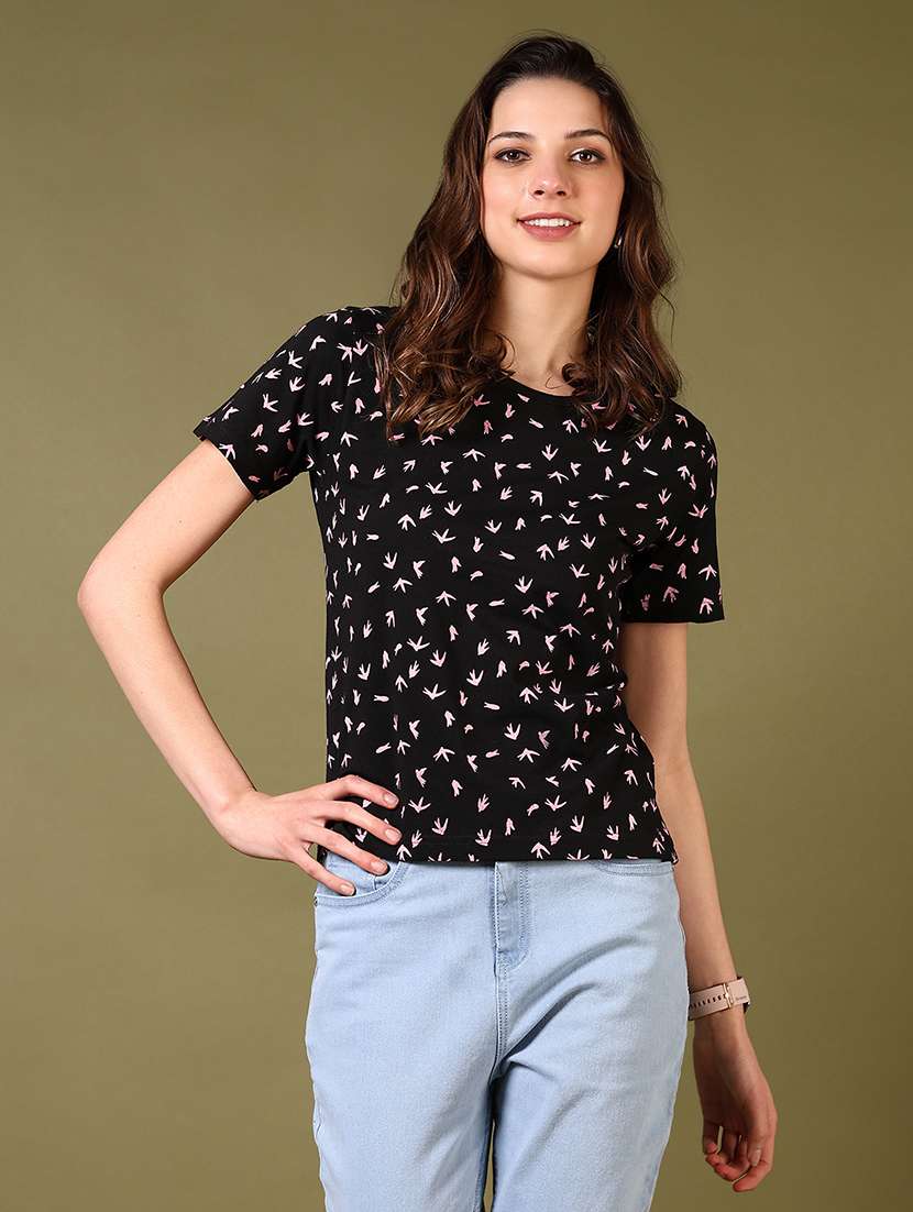 women printed short sleeve t-shirt
