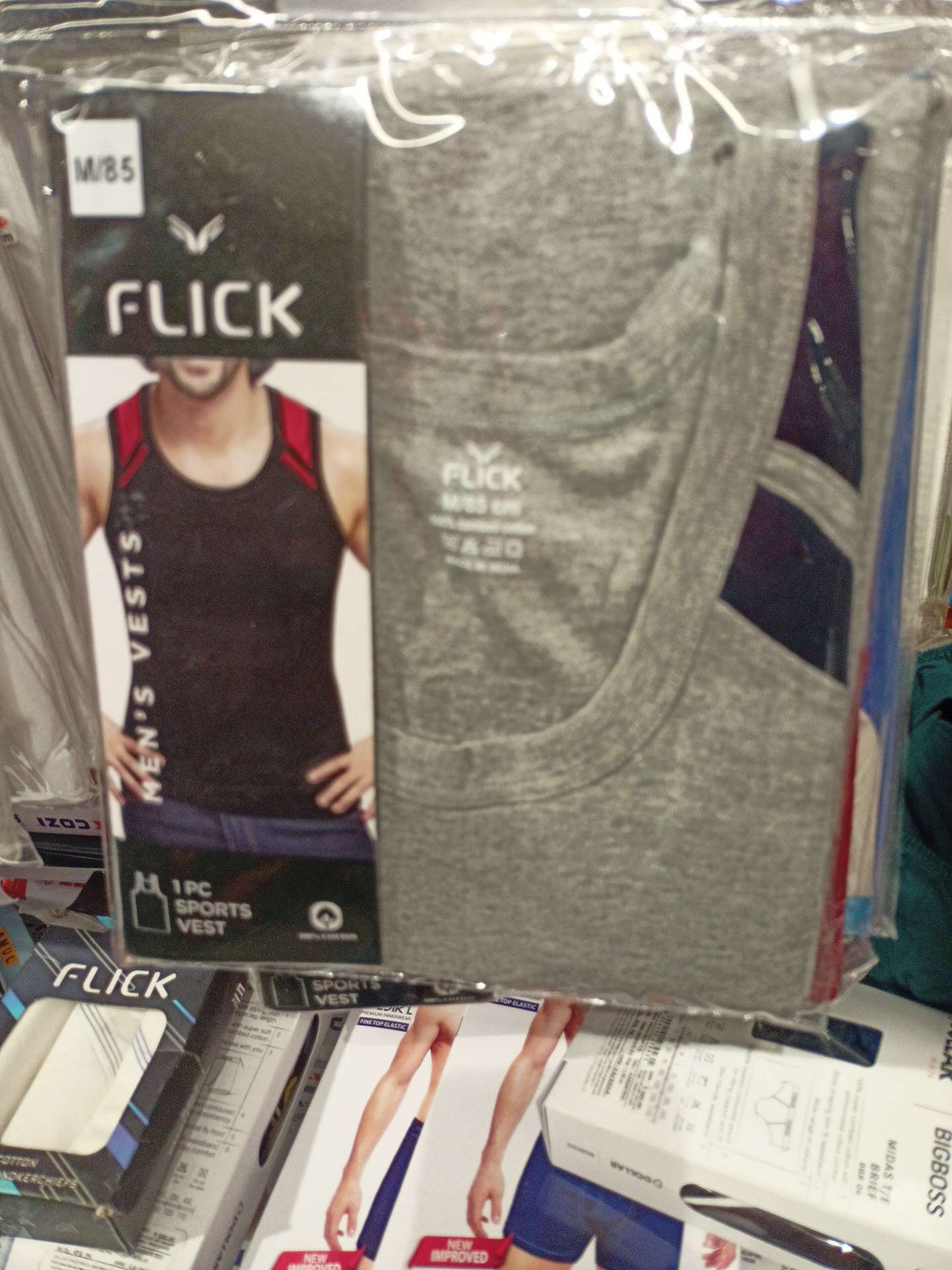 grey melange cotton rib vest - 21698843 - Zoom Image - 0