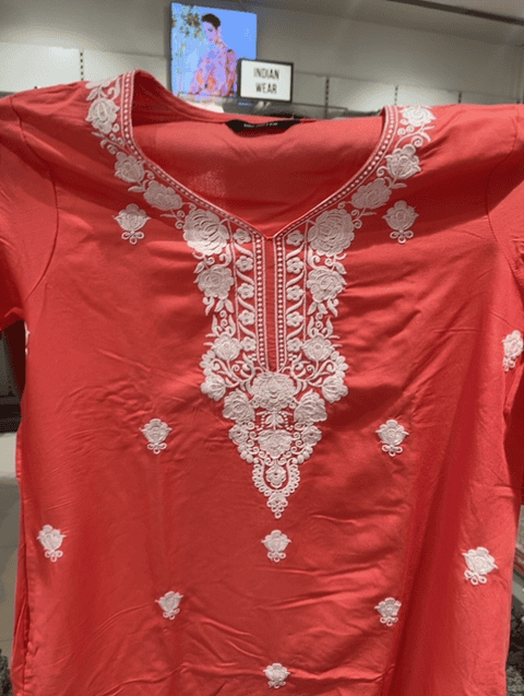 coral rayon kurta - 21698851 -  Zoom Image - 0