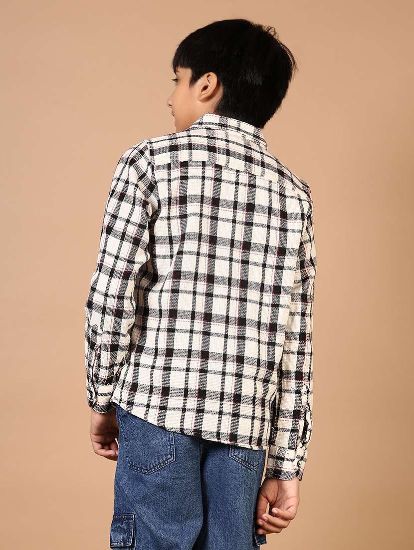 boys checkered collared long sleeves shirt - 21698870 -  Standard Image - 3