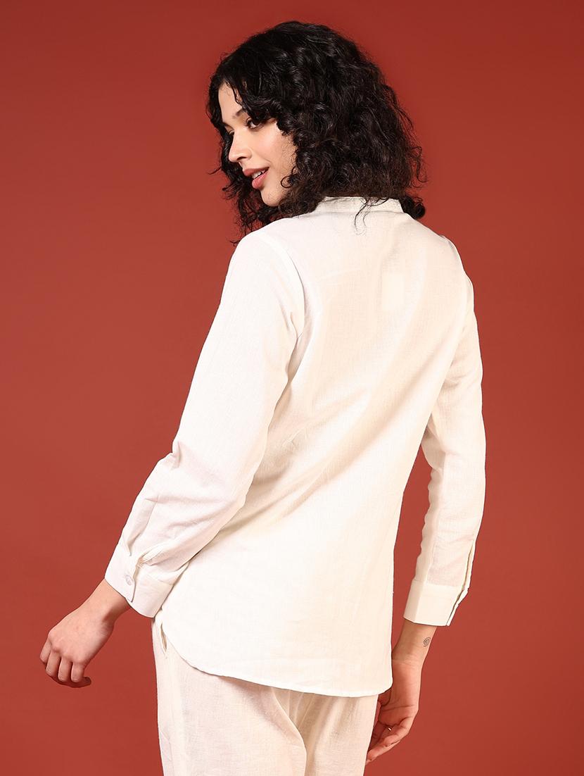 white rayon regular top - 21698877 - Standard Image - 3