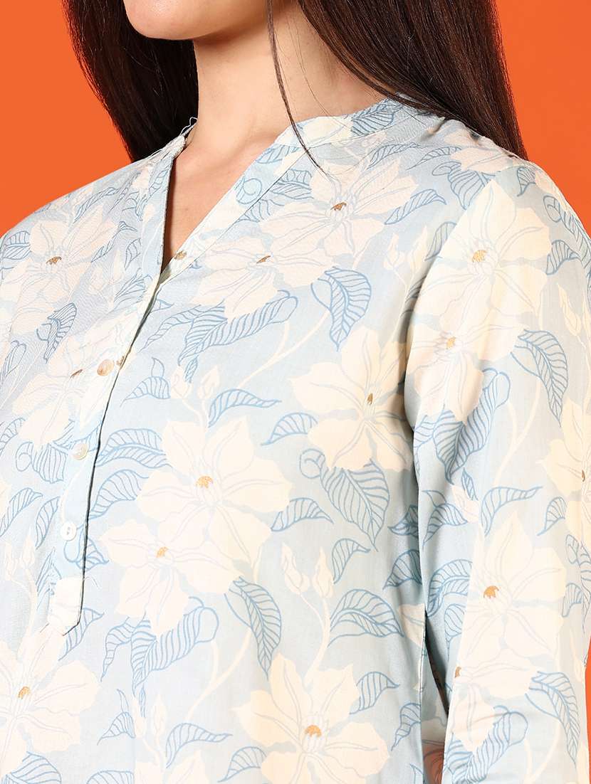 women printed three quarter sleeve straight kurta - 21698881 -  Standard Image - 5