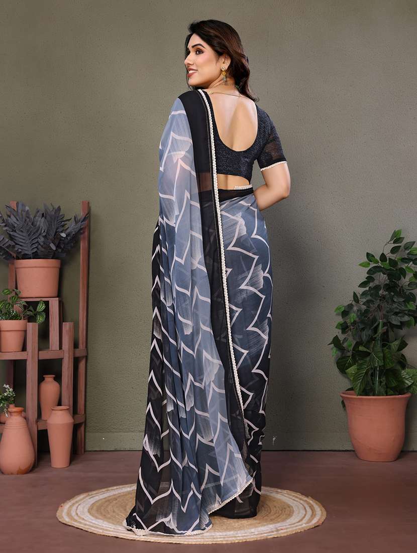 women printed casual wear saree with blouse - 21699418 -  Standard Image - 3