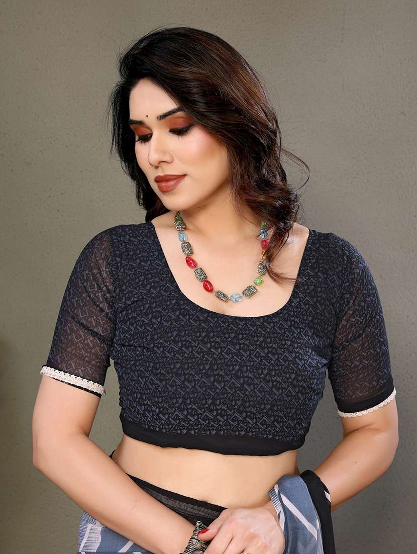 women printed casual wear saree with blouse - 21699418 -  Standard Image - 5