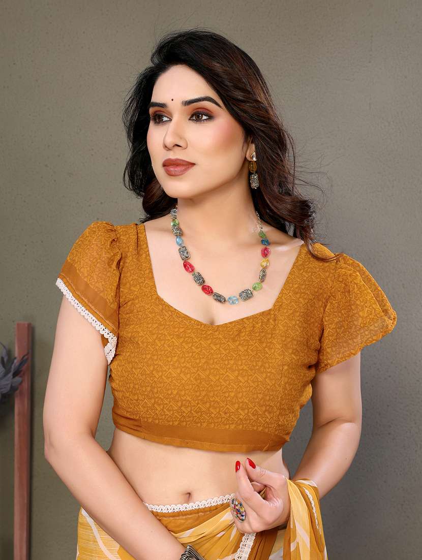 women printed casual wear saree with blouse - 21699420 -  Standard Image - 5