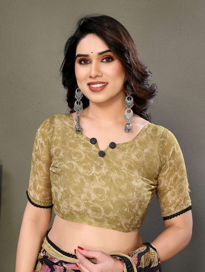 women printed casual wear saree with blouse - 21699433 -  Standard Image - 5