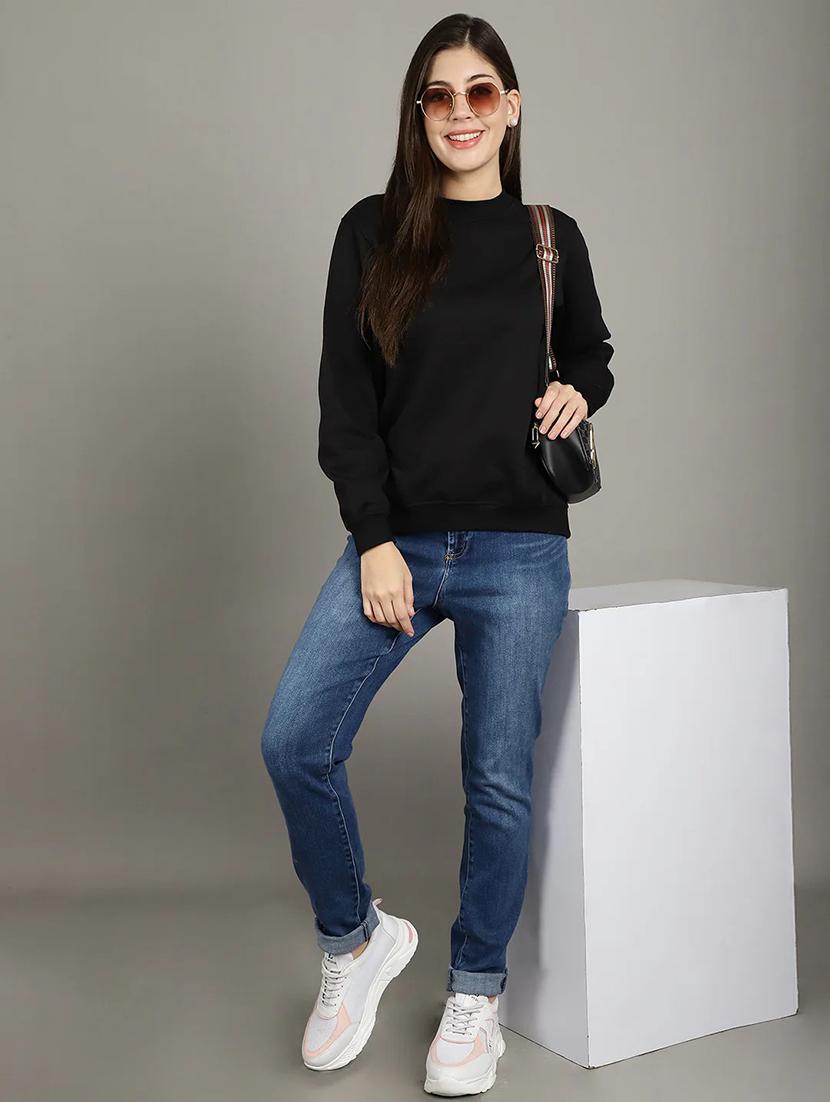 women long sleeves plain sweatshirt - 21699535 - Standard Image - 5