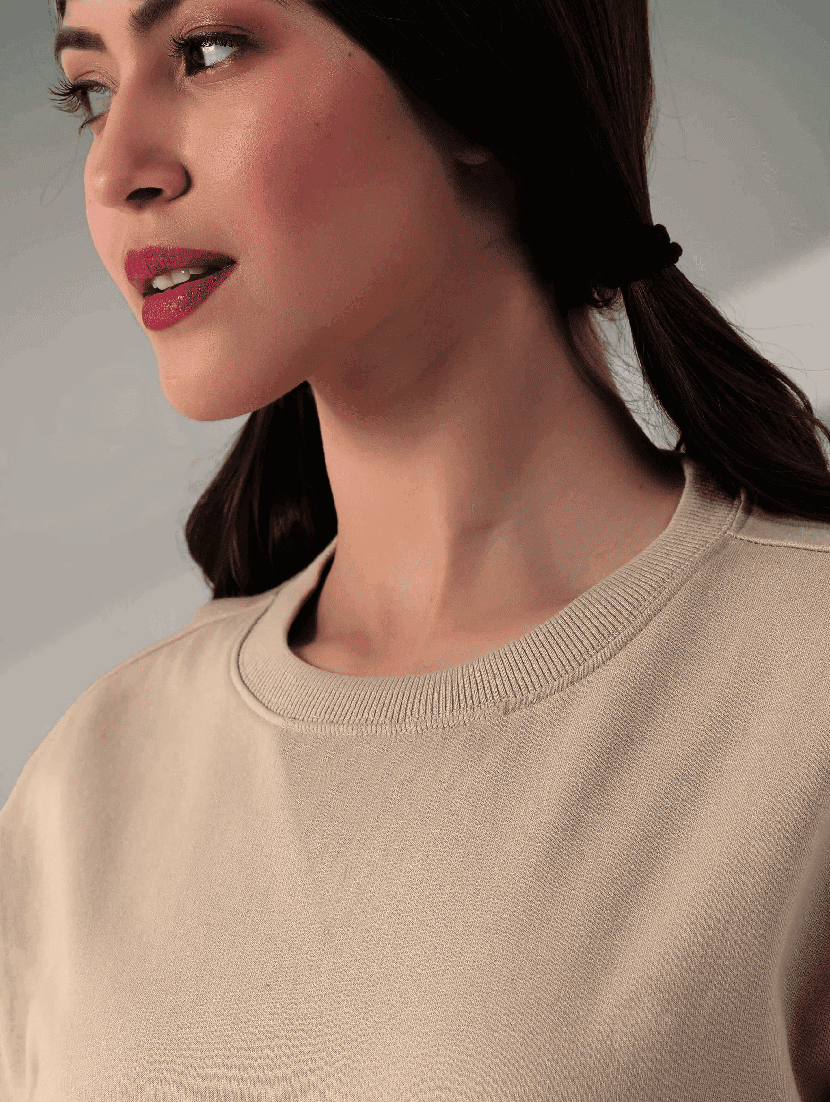 khaki fleece plain sweatshirt - 21699538 - Standard Image - 5