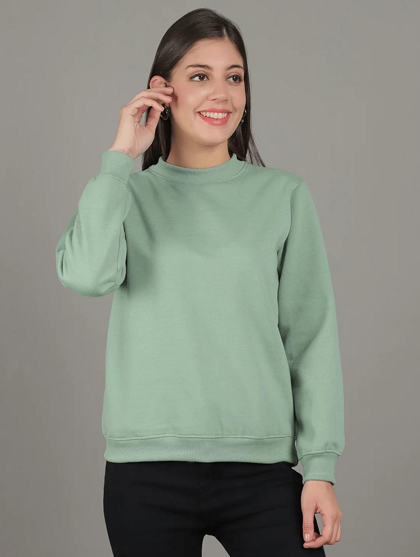 women long sleeves plain sweatshirt - 21699539 - Zoom Image - 0