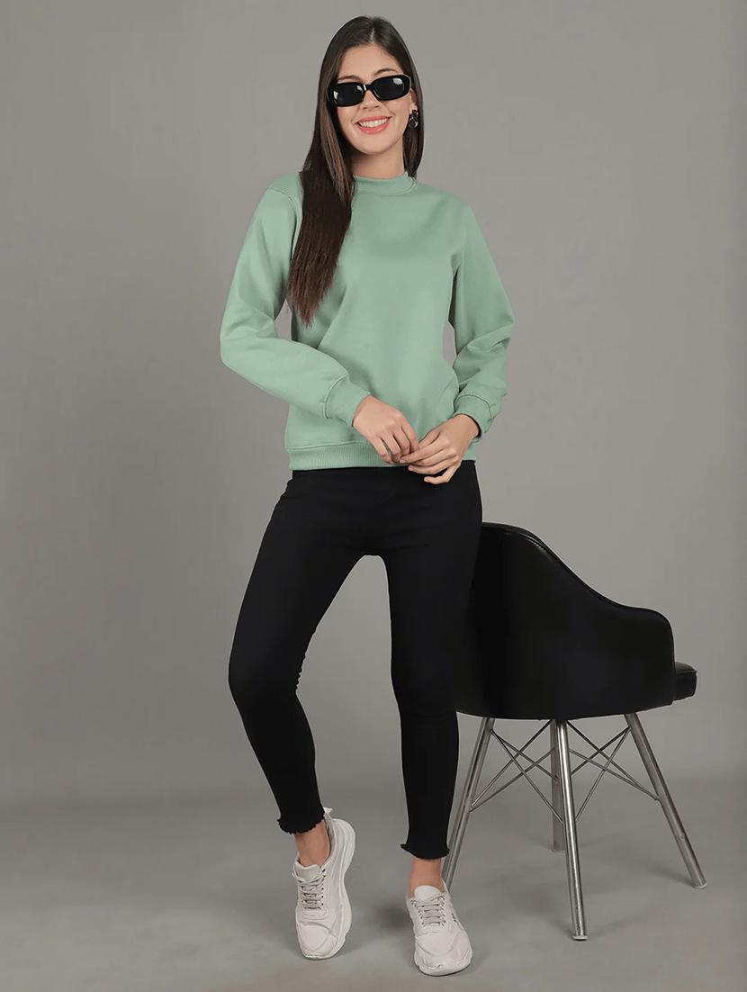 women long sleeves plain sweatshirt - 21699539 - Standard Image - 5