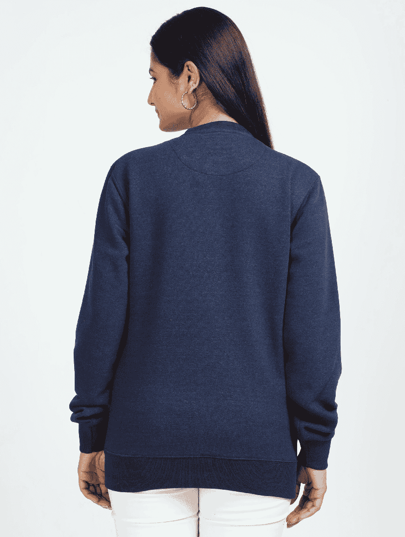 navy blue fleece plain sweatshirt - 21699540 - Standard Image - 3