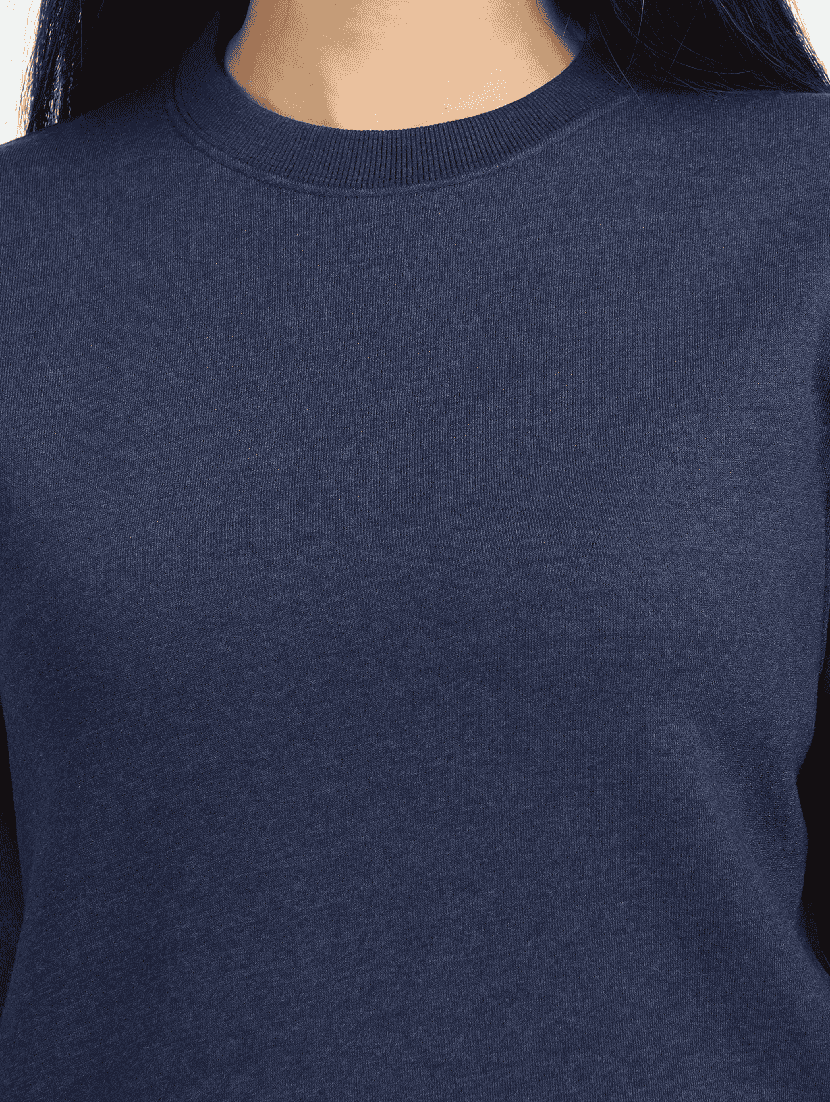 navy blue fleece plain sweatshirt - 21699540 - Standard Image - 5