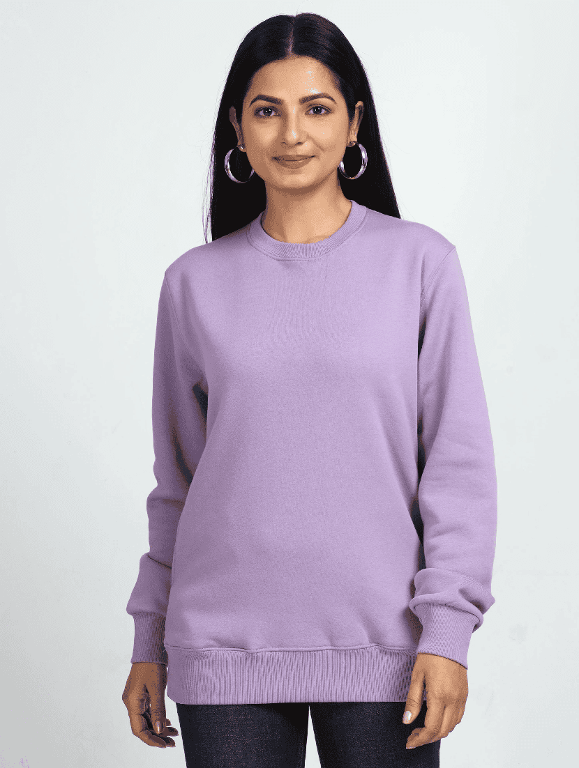 purple fleece plain sweatshirt - 21699541 - Zoom Image - 0