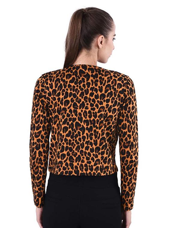 women animal print long sleeve shrug - 21699593 - Standard Image - 3