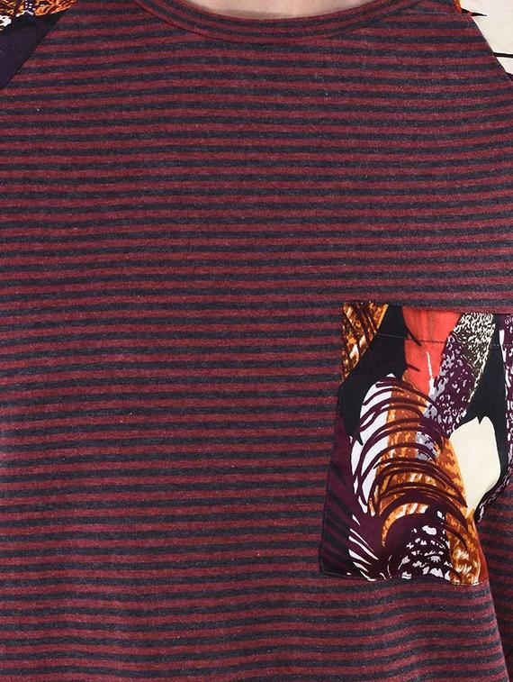 women stripes printed round neck t-shirt - 21699611 - Standard Image - 5