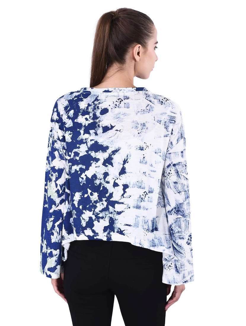 women abstract printed round neck t-shirt - 21699617 -  Standard Image - 3